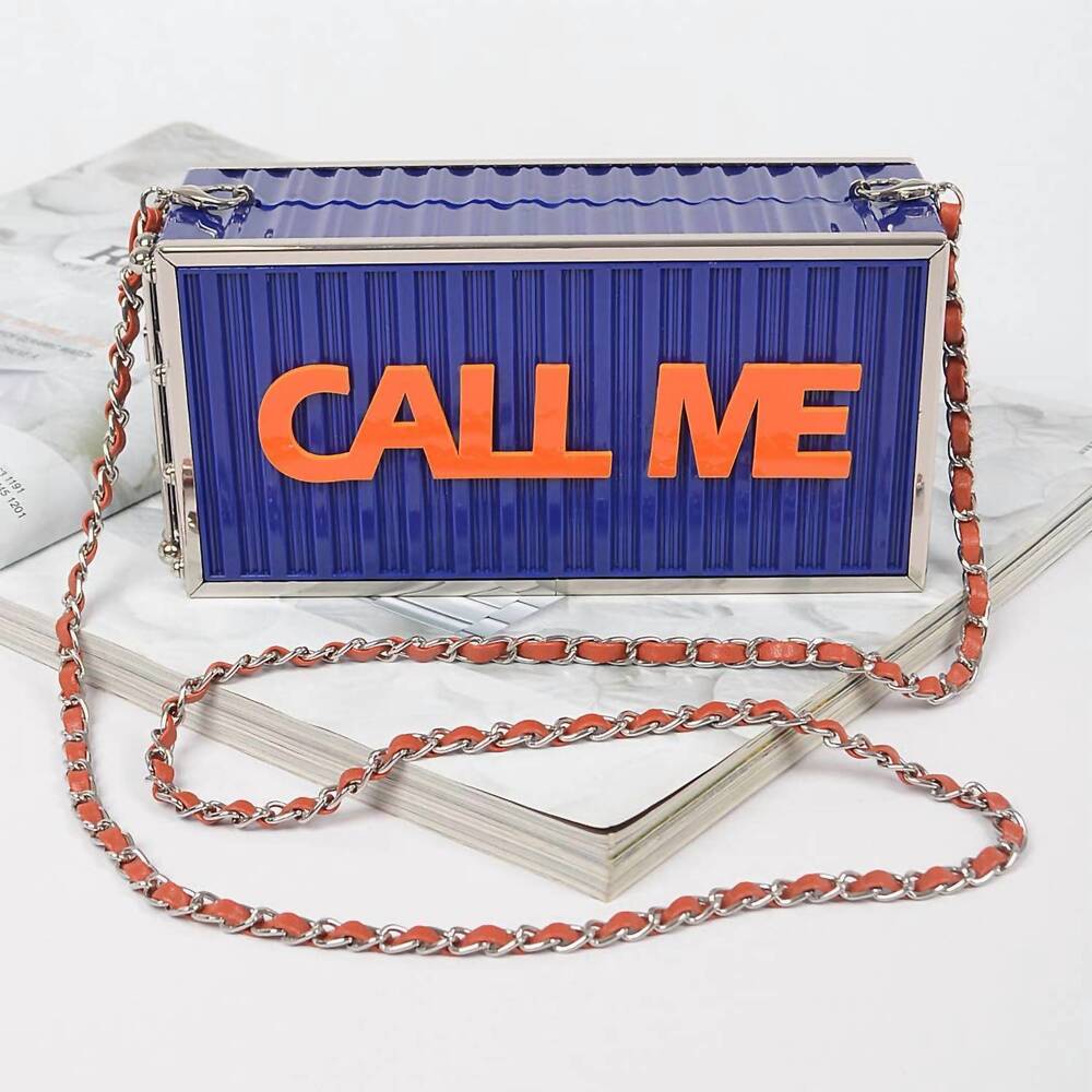 NEW 3AM BY H&D ACCESSORIES women's call me box clutch bag in navy